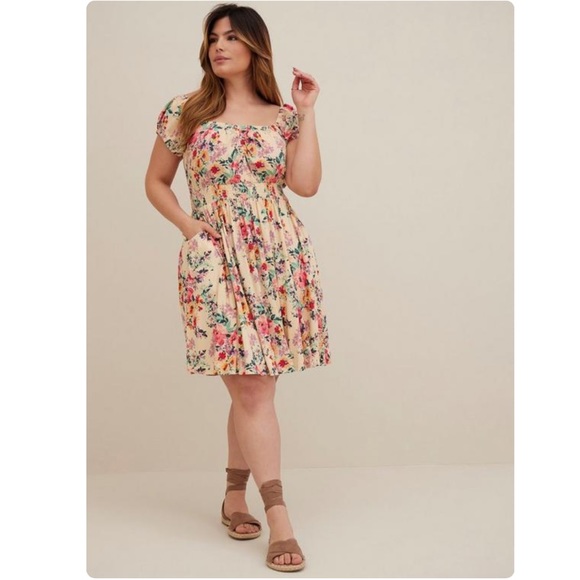 TORRID Mini Lenny Smocked Waist Dress - Picture 1 of 13